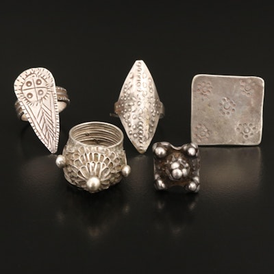 Vintage Omani Tribal Rings Featuring 800, 900 and Sterling Silver