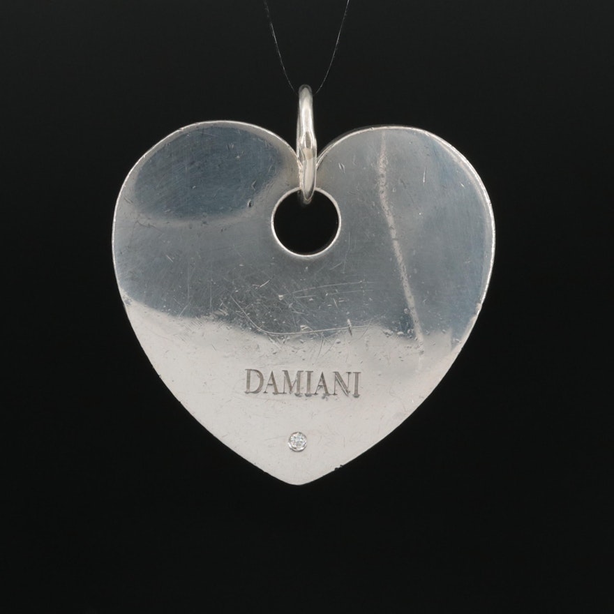 Damiani Sterling Diamond Heart Pendant
