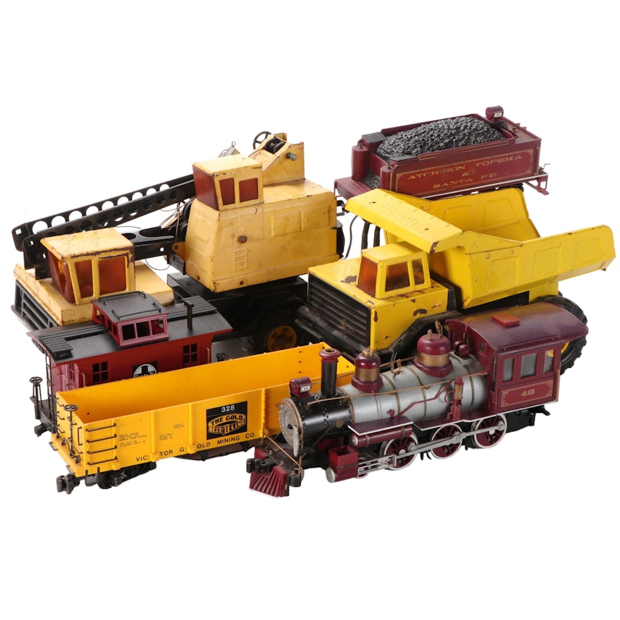 Toy Construction Trucks with Electric Train