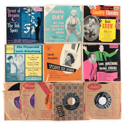 Mills Brothers, Doris Day, Louis Armstrong and Other 7" Vinyl Records