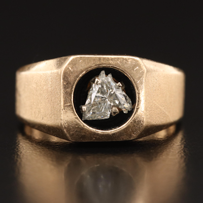 14K Diamond Horse Head Ring