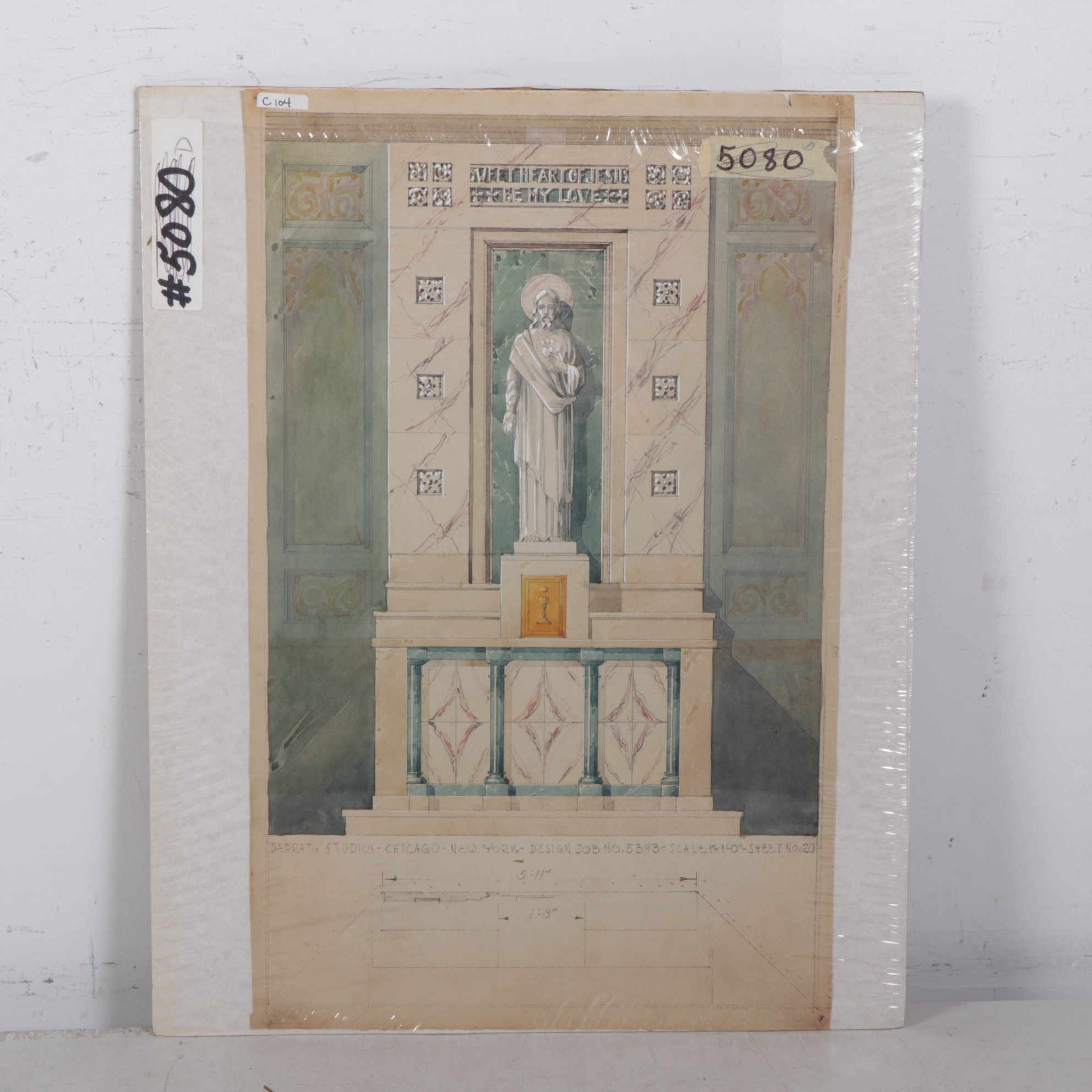 Daprato Rigali Studios Mixed Media Paintings of Church Designs EBTH