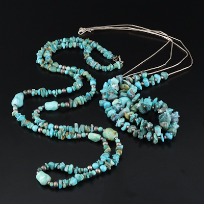 Southwestern Sterling Silver Turquoise Necklaces Featuring Relios