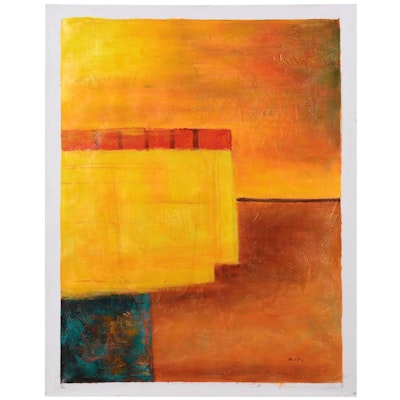 Ziti Large-Scale Abstract Oil Painting, Late 20th Century