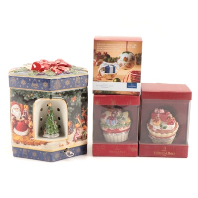 Villeroy & Boch "Christmas Toys" Musical Candle Holder with Ornament and Boxes