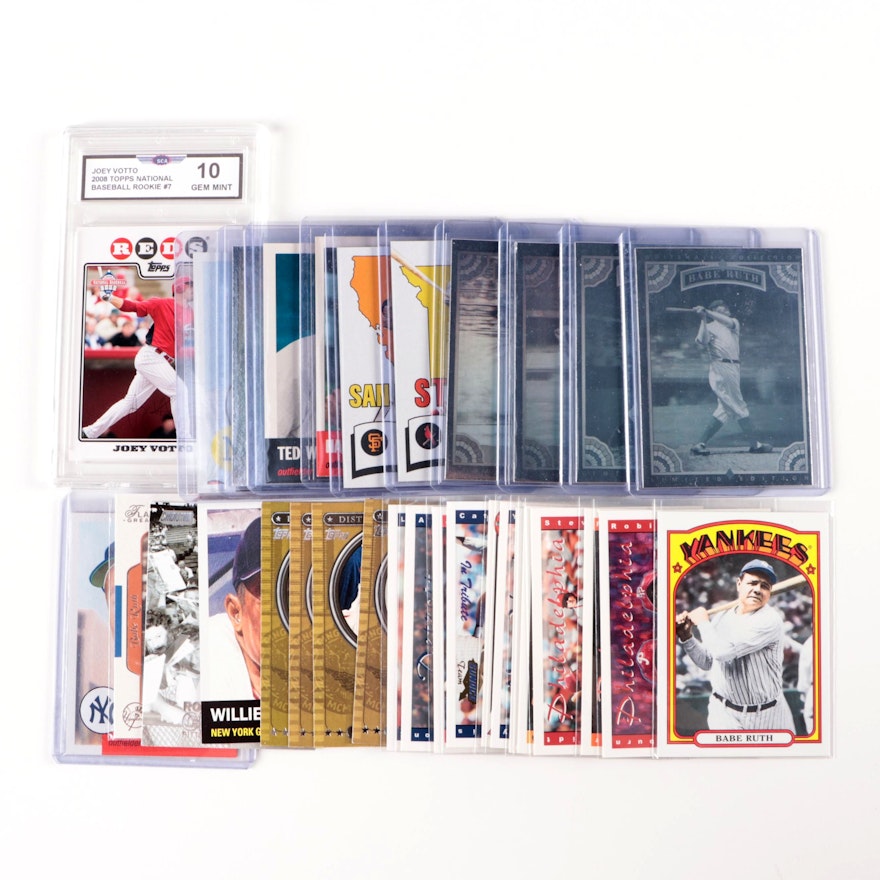 Topps, Fleer Baseball Cards Including Joey Votto Rookie, Reprints, HOFs