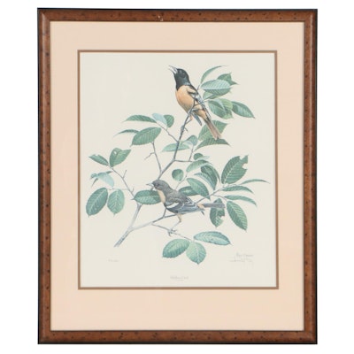 Ray Harm Offset Lithograph "Baltimore Oriole," Late 20th Century