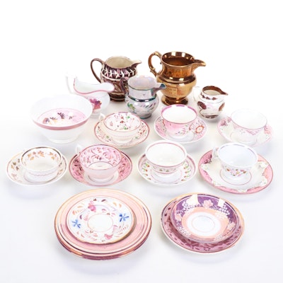 Sadler with Other English Luster and Pink Pearlware