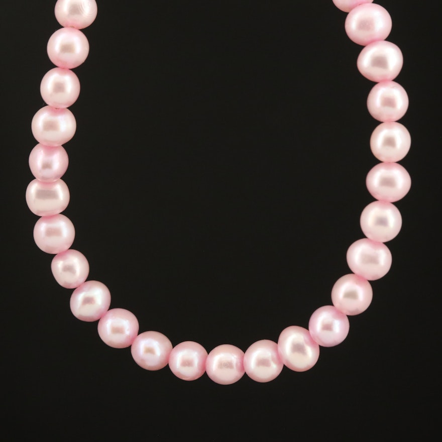 Pearl Rope Necklace with 14K Clasp