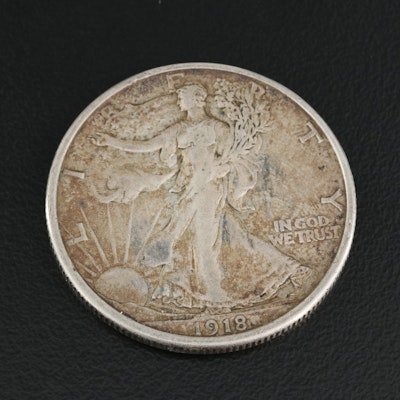 1918-D Walking Liberty Silver Half Dollar