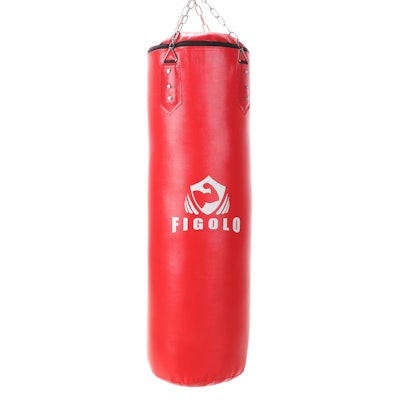 Figolo Red PU Leather Punching Bag with Hanging Hardware
