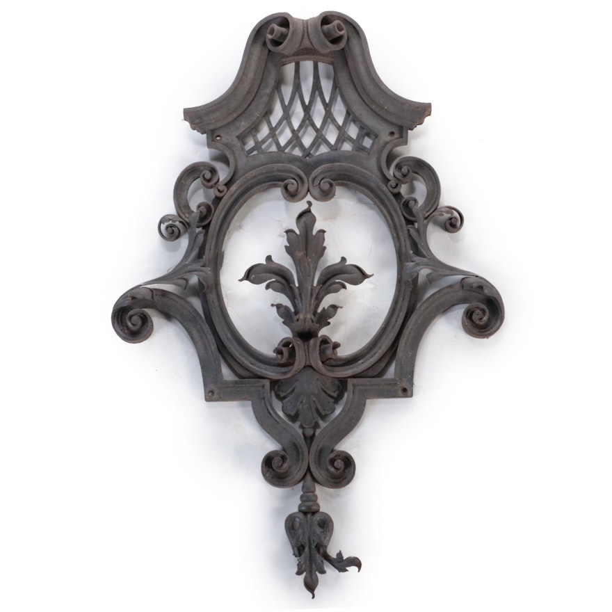 Victorian Neoclassical Style Cast Iron Decorative Wall Cartouche