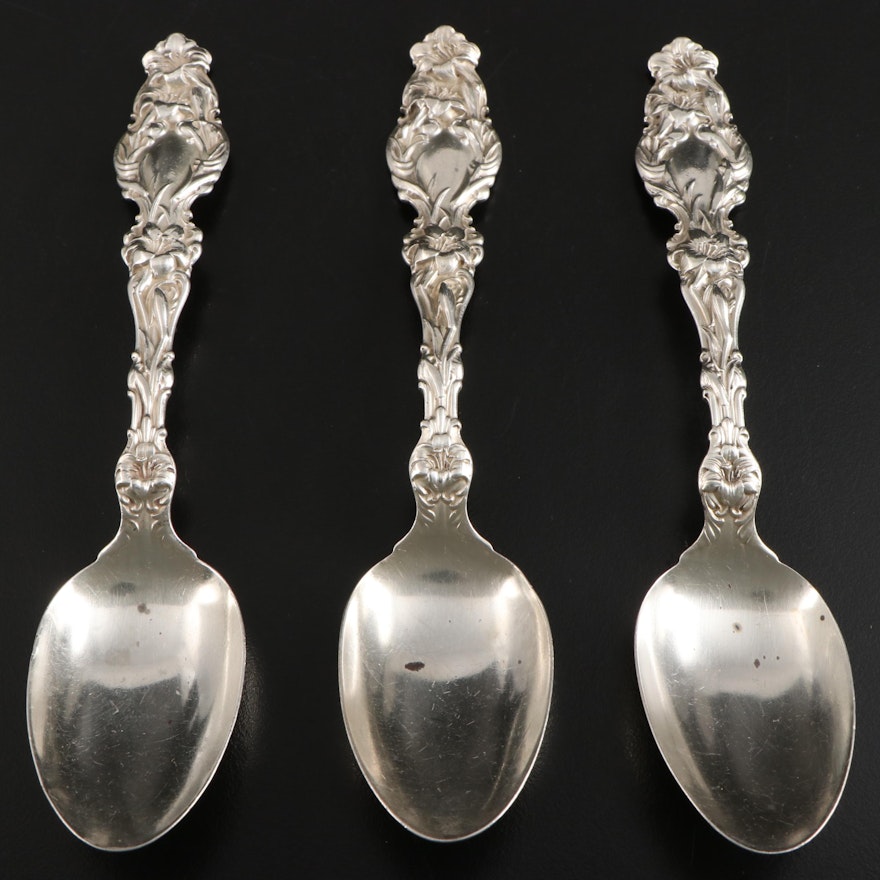 Whiting Mfg. Co. "Lily" Sterling Silver Teaspoons, Early 20th Century