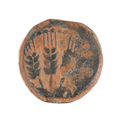 Ancient Judaean AE Prutah of Agrippa I, 37–44 AD