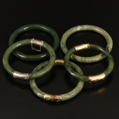 Nephrite Hololith Bangles and Hinged Bangles