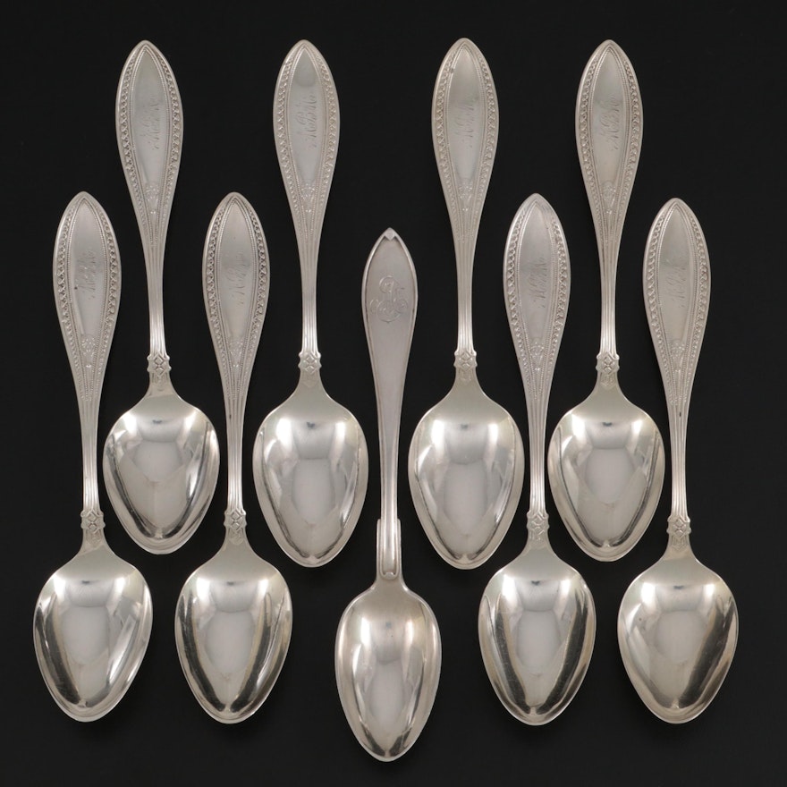 Whiting Mfg. Co. "Indian" Sterling Teaspoons with Other Swedish 800 Silver Spoon
