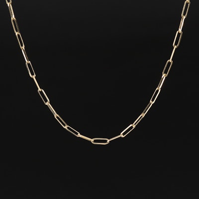 14K Paperclip Chain Necklace