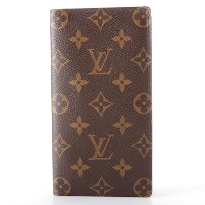 Louis Vuitton Porte Valeurs Checkbook Cover Wallet in Monogram Canvas