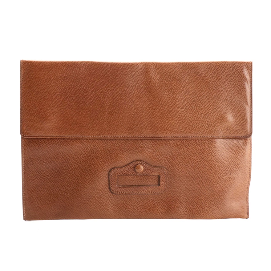 Cellerini Snap Travel Pouch in Textured Brown Leather