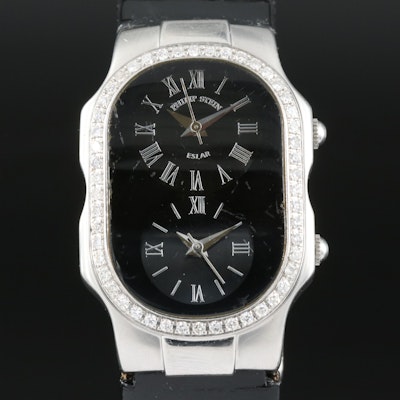 Philip Stein Teslar Dual Time Diamond Wristwatch