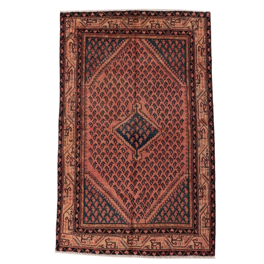 4'2 x 6'9 Hand-Knotted Persian Seraband Area Rug