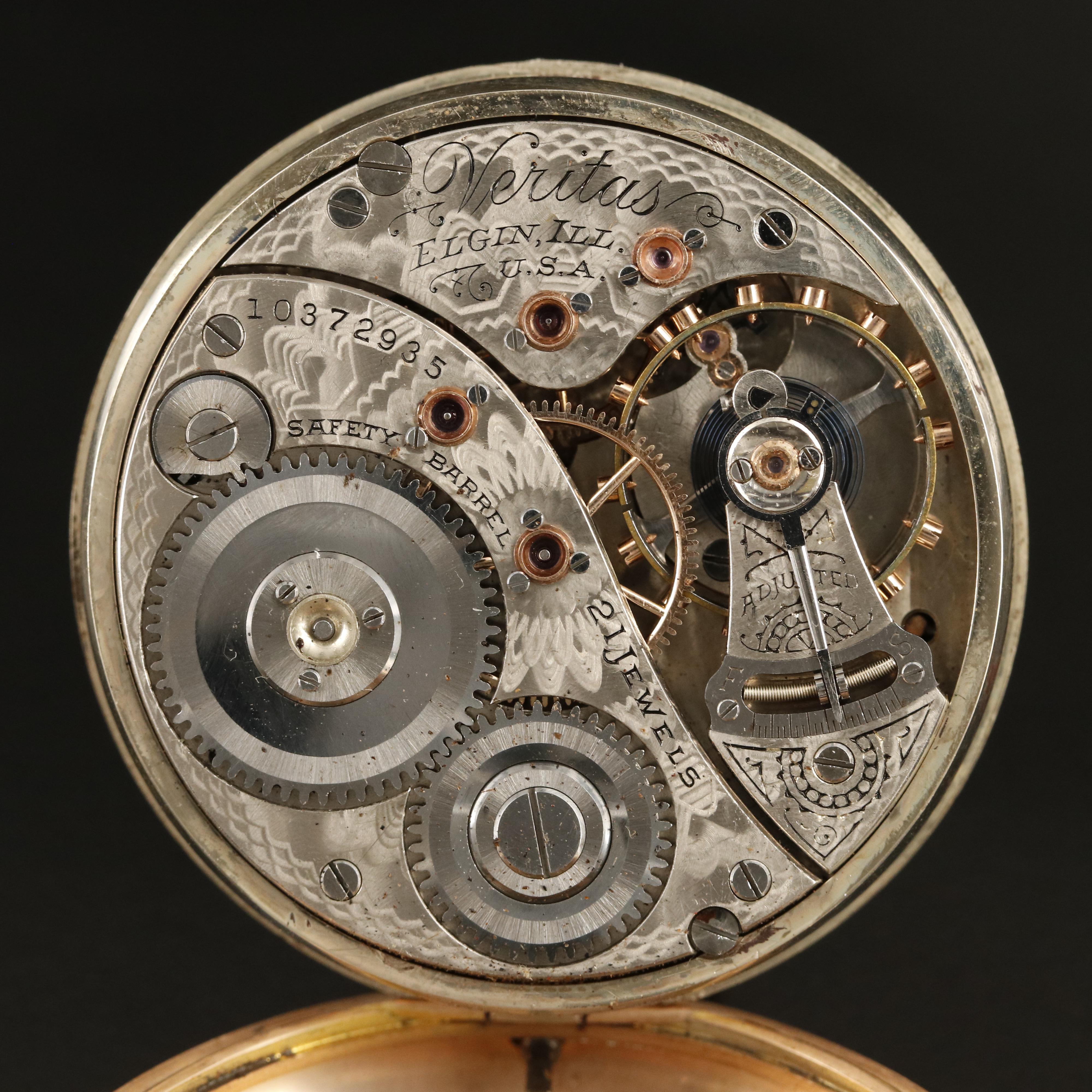 1904 Elgin "Veritas" Swing Open Pocket Watch EBTH