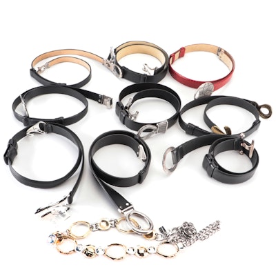 Chico's Adjustable Belt Collection in Leather, Synthetic Textile and Chain