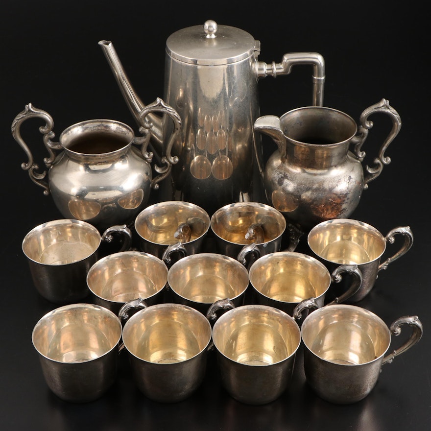 Birmingham Silver Co. Silver Plate Creamer and Sugar with Other Silver Plate