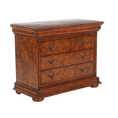 Continental Style Burlwood Faux-Finished Chest of Drawers