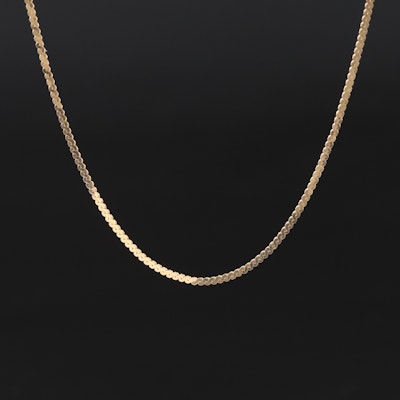 14K Serpentine Chain Necklace