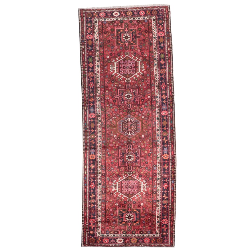 3'8 x 9'5 Hand-Knotted Persian Karaja Long Rug