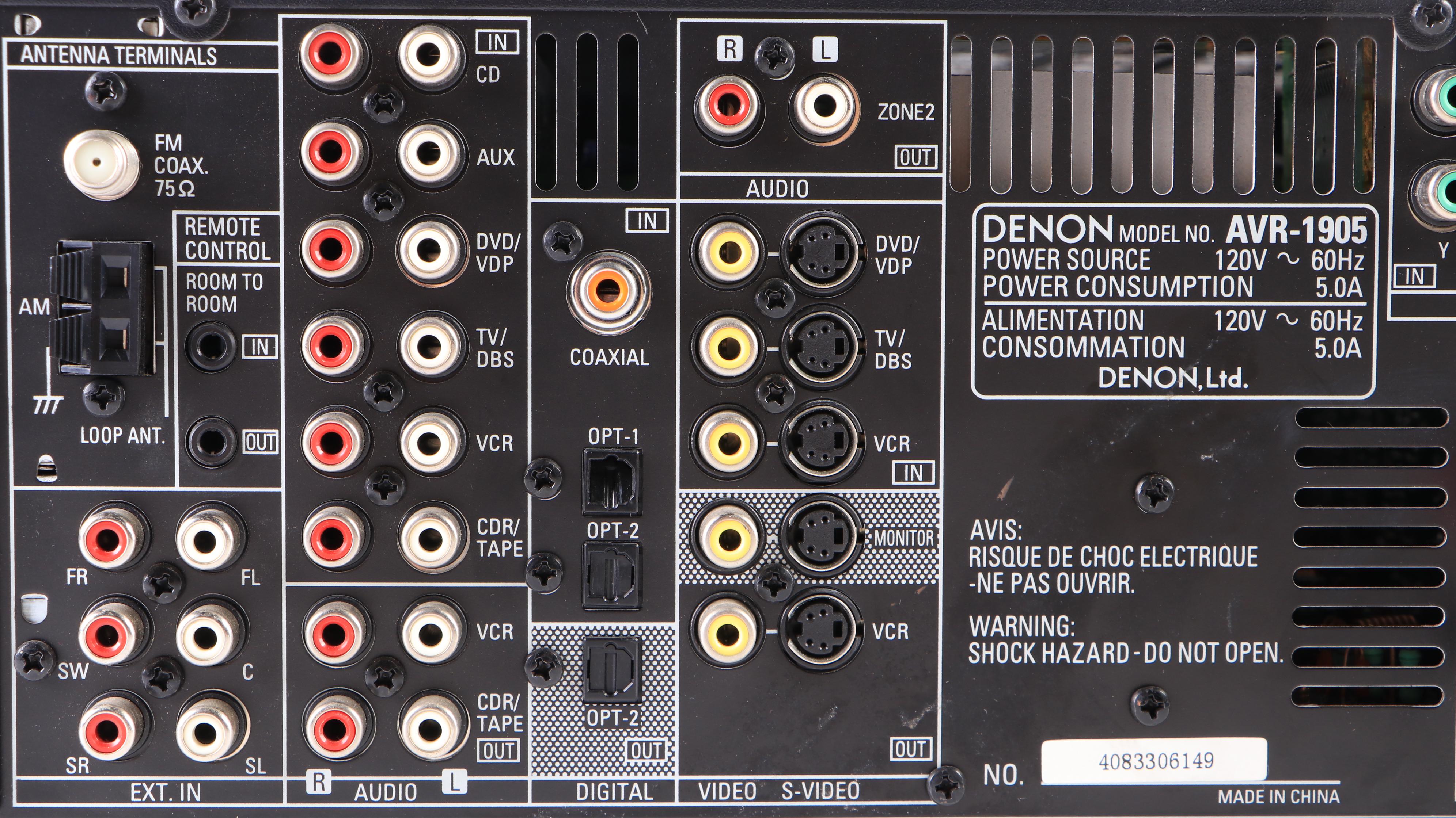 Denon Model AVR1905 Audio Video Surround Receiver EBTH