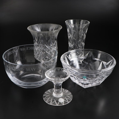 Tiffany & Co. "Stars" with Other Crystal Bowls, Vase and More