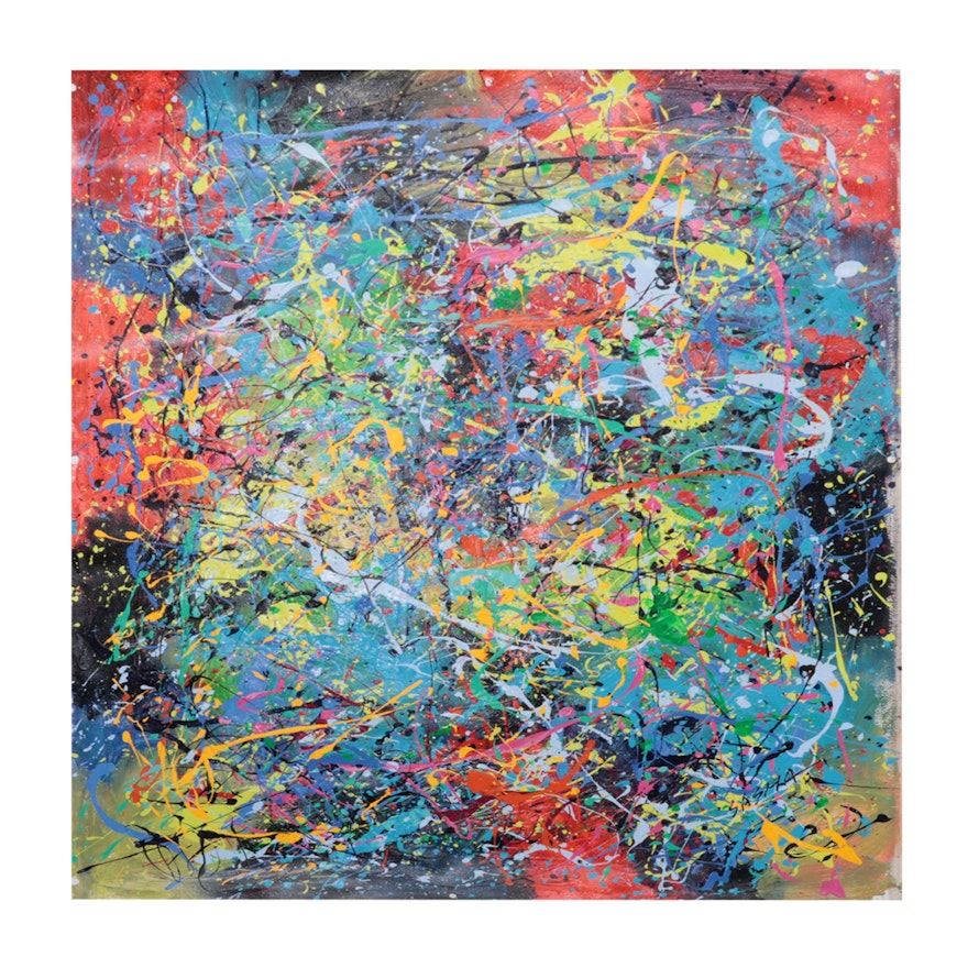 Large-Scale Abstract Acrylic Painting, 21st Century