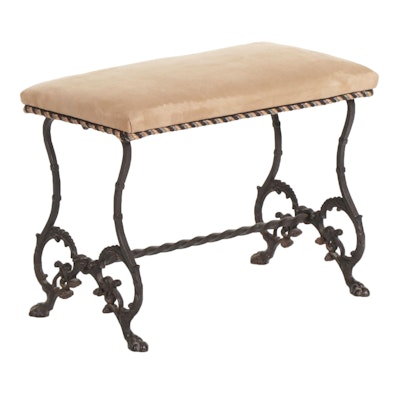 Upholstered Cast Iron Bench