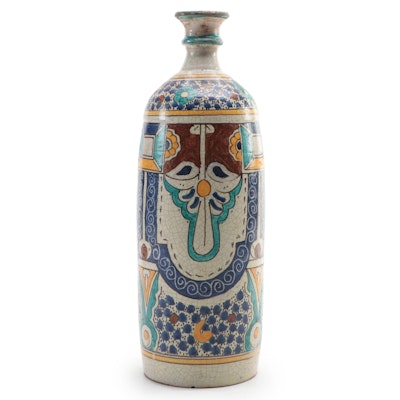 Italian Deruta Style Majolica Bottle Vase