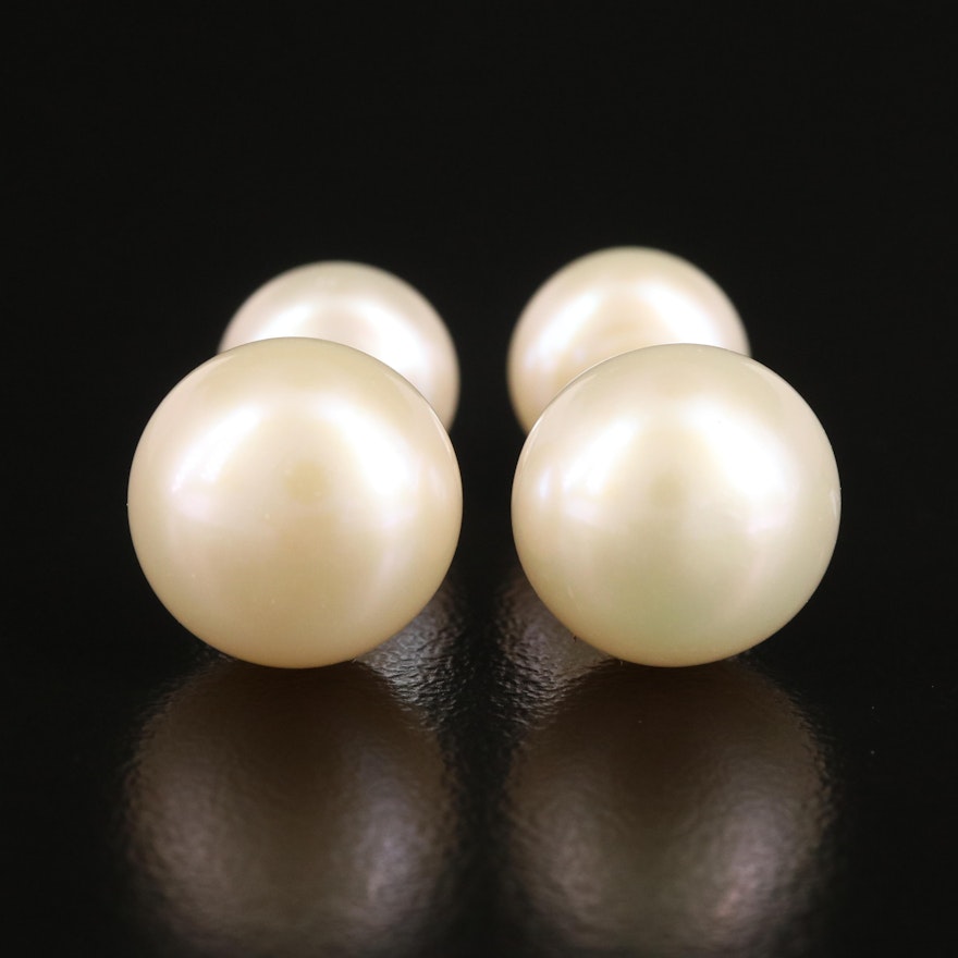 14K Reversible Pearl Stud Earrings