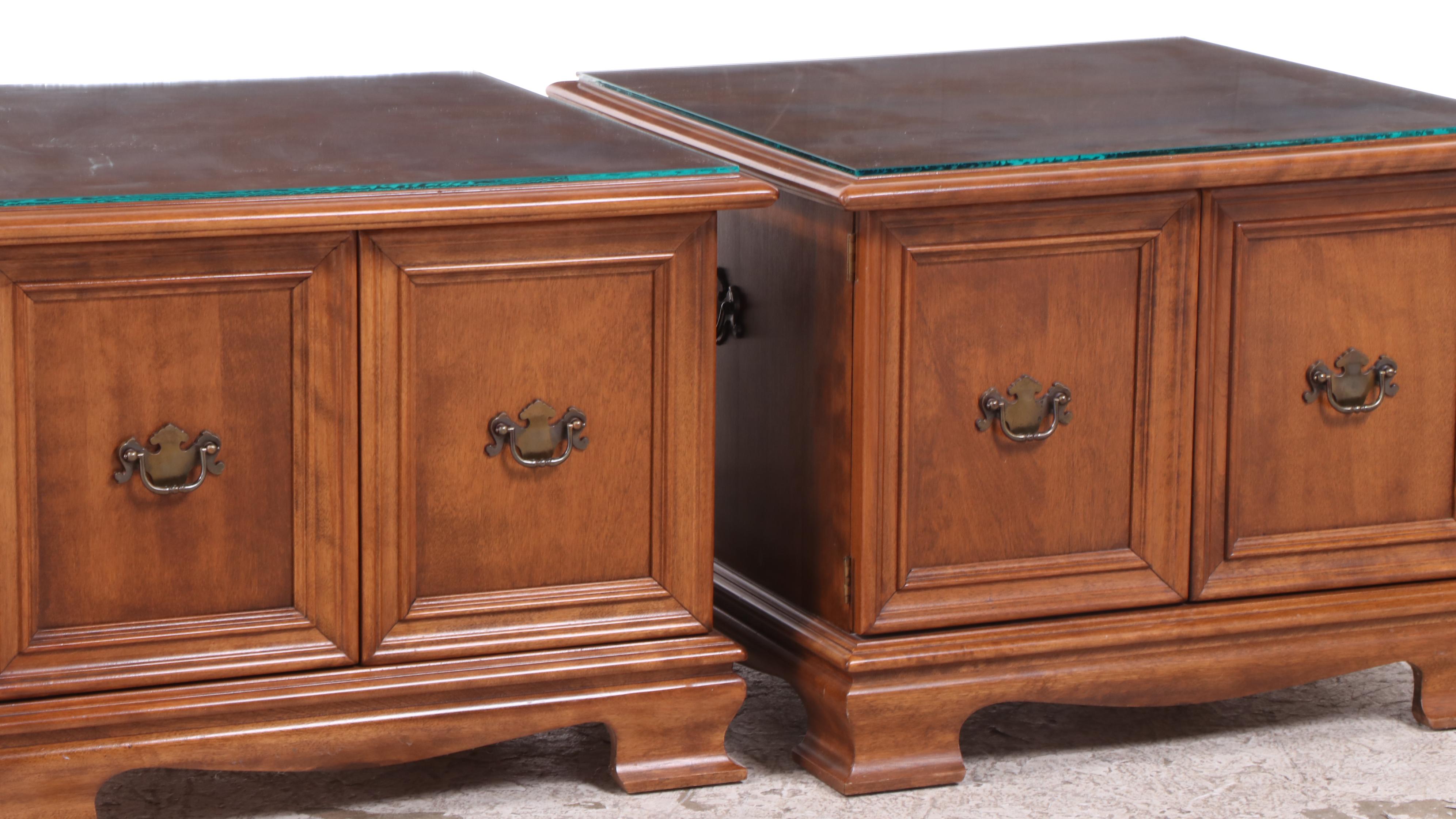 Pair of Colonial Style Maple End with Glass EBTH