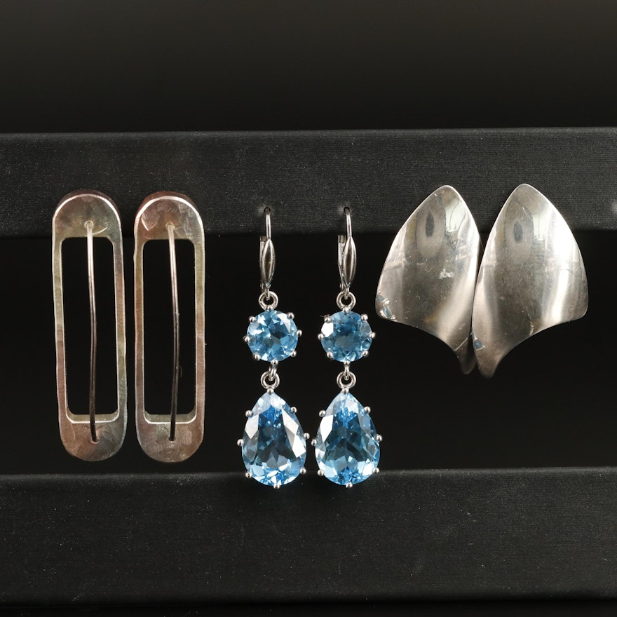 Sterling Earrings Including Swiss Blue Topaz
