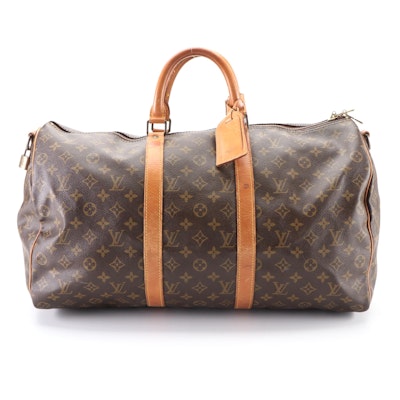 Louis Vuitton Malletier Keepall Bandouliére 50 in Monogram Canvas with Leather