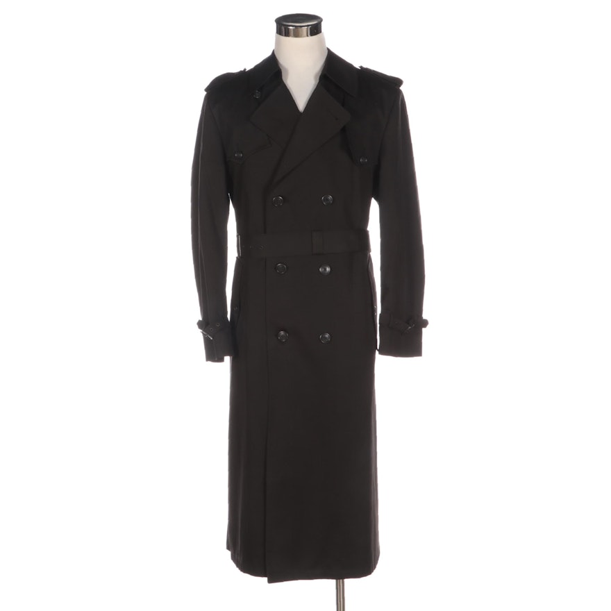 Men's Christian Dior Monsieur Double-Breasted Overcoat with Removable Lining