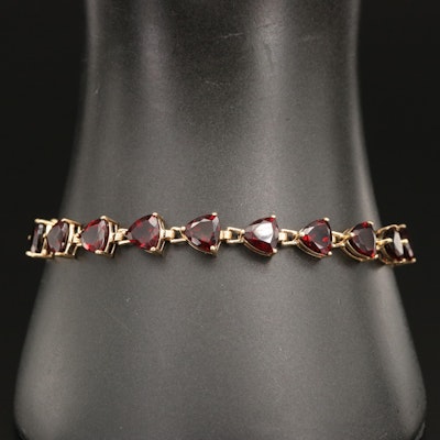14K Garnet Link Bracelet