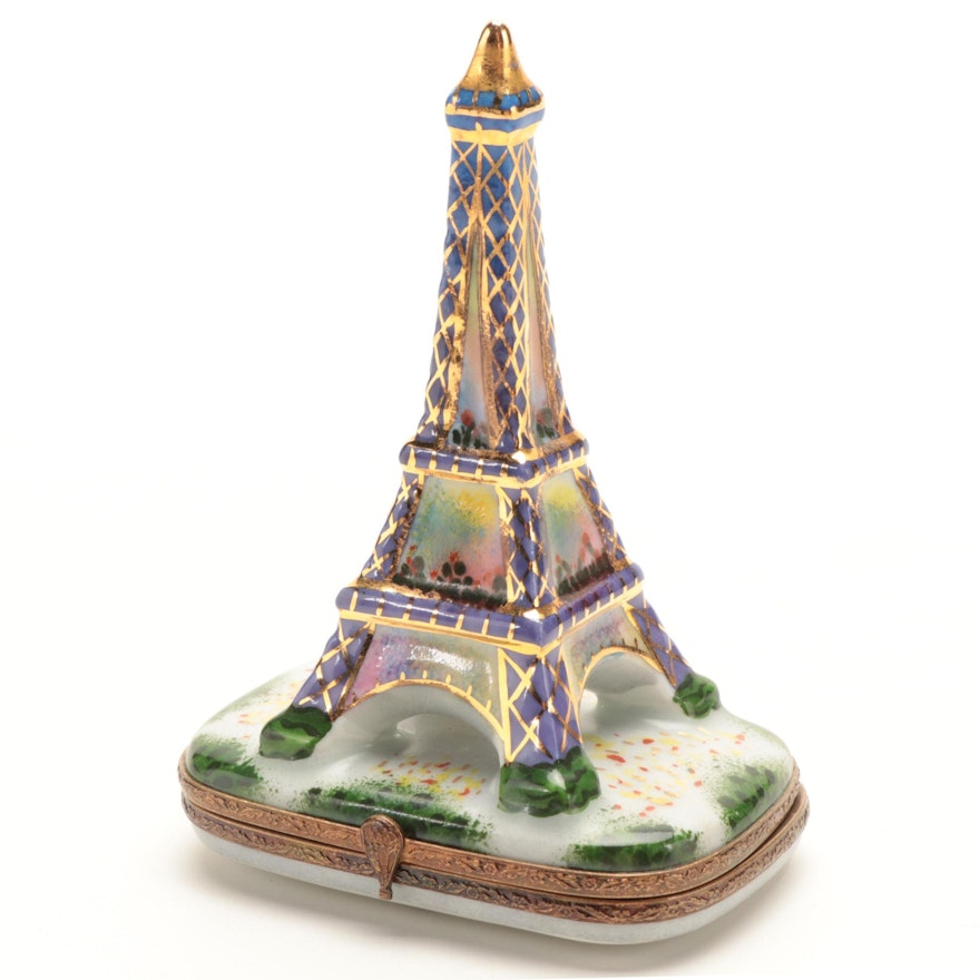 La Gloriette Eiffel Tower "Paris 1889" Porcelain Limoges Box