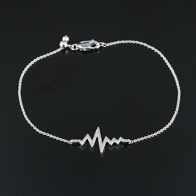 Sterling Diamond Heartbeat Bracelet