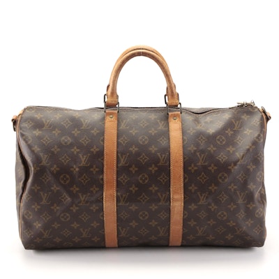 Louis Vuitton Keepall 50 Bandoulière in Monogram Canvas and Vachetta Leather