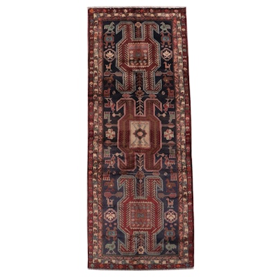 3'8 x 9'7 Hand-Knotted Caucasian Lenkoran Long Rug