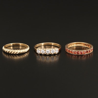 14K Rings Including Sapphire and Cubic Zirconia