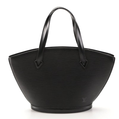 Louis Vuitton Saint Jacques PM Bag in Black Epi and Smooth Leather