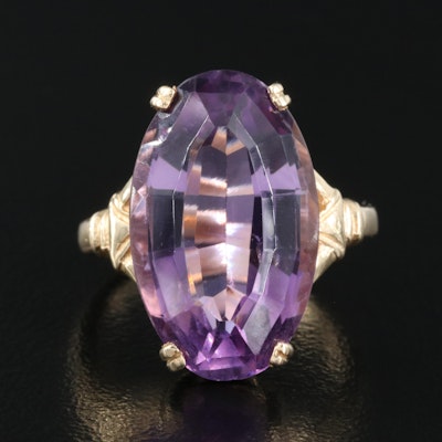 14K 8.87 CT Amethyst Solitaire Ring