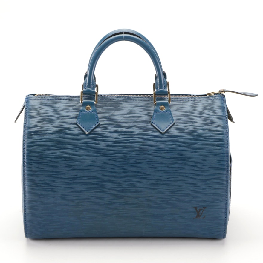 Louis Vuitton Speedy 30 in Toledo Blue Epi and Smooth Leather